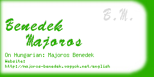 benedek majoros business card